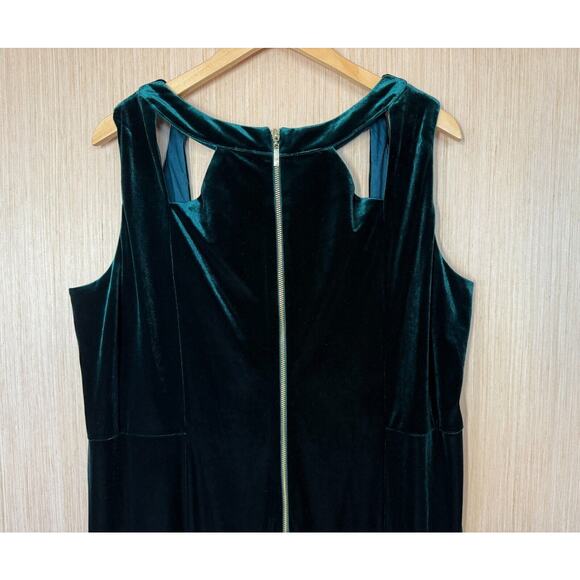 Eliza J Velvet Cutout Dress Womens Size 22W Hunter Green Event Evening Holiday - Picture 6 of 11